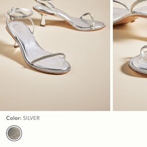 Anthropologie Vicenza Silver Strappy Heels